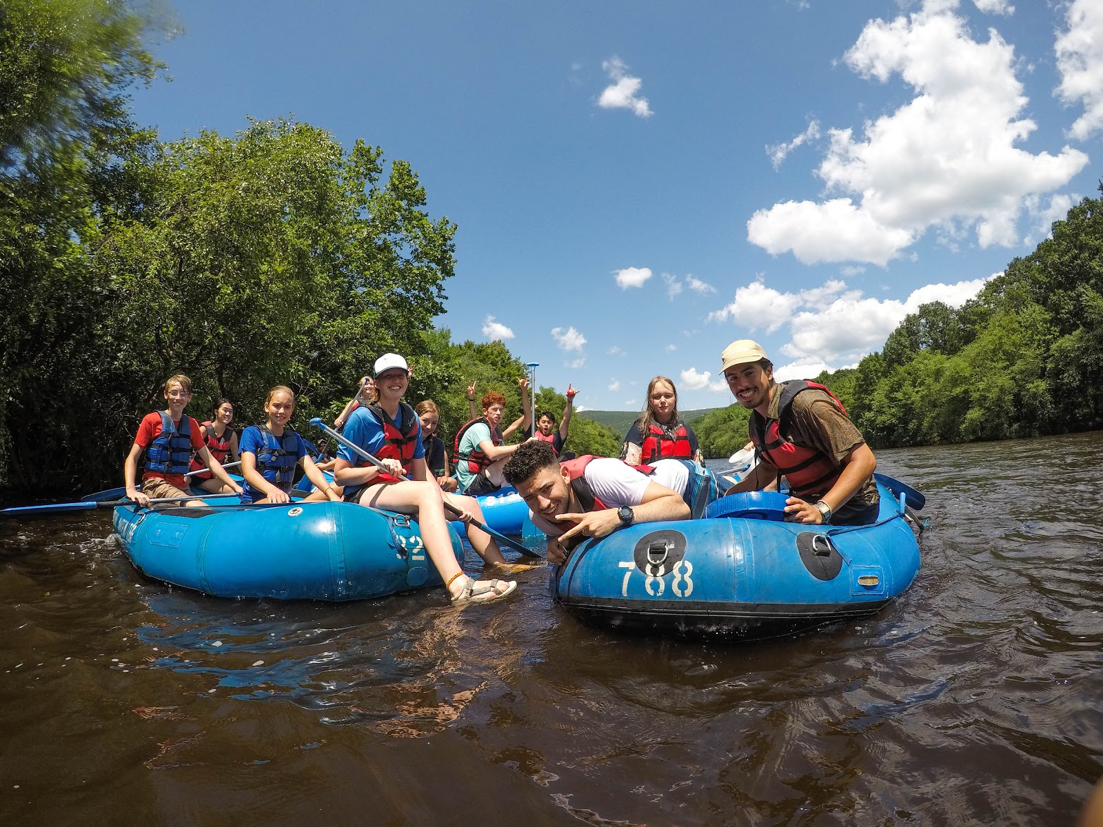 Photo of campers on inflatable rafts
